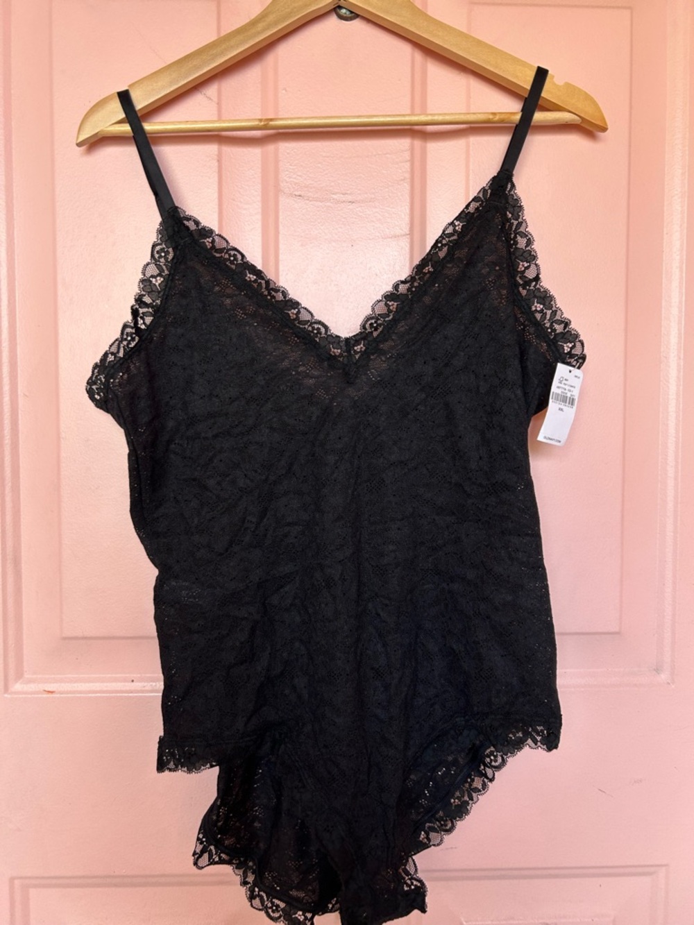 Black Lace V-Neck Lace Bodysuit